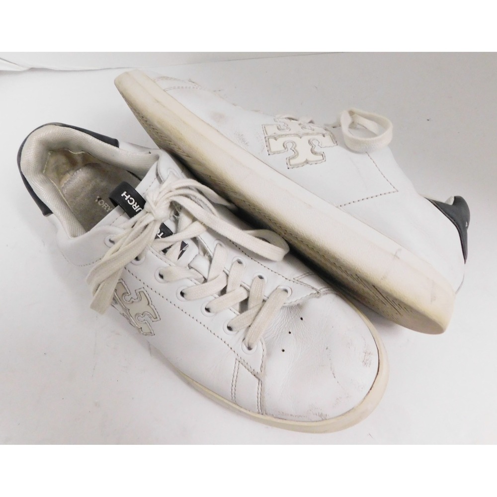 Tory Burch Women Double T Howell Court Sneakers White Size 8.5 - Picture 3 of 9